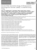 Cover page: Genome‐wide association study of HIV‐associated neurocognitive disorder (HAND): A CHARTER group study