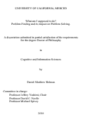 Cover page: What am I supposed to do? Problem Finding and its impact on Problem Solving.