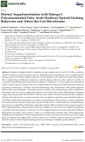 Cover page: Dietary Supplementation with Omega-3 Polyunsaturated Fatty Acids Reduces Opioid-Seeking Behaviors and Alters the Gut Microbiome.