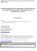 Cover page: The Relationship Between Contraceptive Features Preferred by Young Women and Interest in IUDs: An Exploratory Analysis