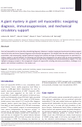 Cover page: A giant mystery in giant cell myocarditis: navigating diagnosis, immunosuppression, and mechanical circulatory support