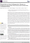 Cover page: Potential Role for Stem Cell Regenerative Therapy as a Treatment for Degenerative Disc Disease and Low Back Pain: A Systematic Review.