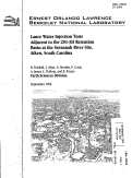 Cover page: Lance Water Injection Tests Adjacent to the 281-3H Retention Basin at the Savannah River Site, Aiken, South Carolina