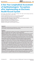 Cover page: A Two-Year Longitudinal Assessment of Ophthalmologists Perceptions after Implementing an Electronic Health Record System.