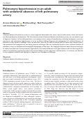 Cover page: Pulmonary hypertension in an adult with unilateral absence of left pulmonary artery