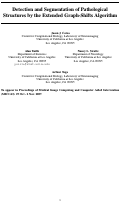 Cover page: Detection and Segmentation of Pathological Structures by the Extended Graph-Shifts Algorithm