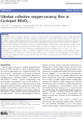 Cover page: Ultrafast collective oxygen-vacancy flow in Ca-doped BiFeO3