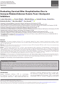 Cover page: Evaluating Survival After Hospitalization Due to Immune-Related Adverse Events From Checkpoint Inhibitors.