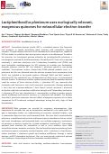 Cover page: Lactiplantibacillus plantarum uses ecologically relevant, exogenous quinones for extracellular electron transfer.