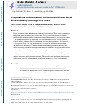 Cover page: Computational and Motivational Mechanisms of Human Social Decision Making Involving Close Others.