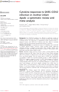 Cover page: Cytokine responses to SARS-COV2 infection in mother-infant dyads: a systematic review and meta-analysis.