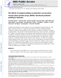 Cover page: The effects of sample handling on proteomics assessed by reverse phase protein arrays (RPPA): Functional proteomic profiling in leukemia