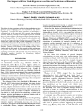 Cover page: The Impact of Prior Task Experience on Bias in Predictions of Duration