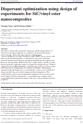 Cover page: Dispersant optimization using design of experiments for SiC/vinyl ester nanocomposites