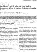 Cover page: Rapid Loss of Dendritic Spines after Stress Involves Derangement of Spine Dynamics by Corticotropin-Releasing Hormone