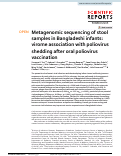 Cover page: Metagenomic sequencing of stool samples in Bangladeshi infants: virome association with poliovirus shedding after oral poliovirus vaccination