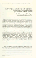 Cover page: Motivational Variations in the Singing Behavior of a Siamang Pair (      <em>Hylobates Syndactylus</em>      )