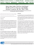 Cover page: Body Mass Index and Poor Self-Rated Health in 49 Low-Income and Middle-Income Countries, By Sex, 2002–2004