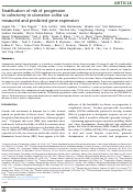 Cover page: Stratification of risk of progression to colectomy in ulcerative colitis via measured and predicted gene expression