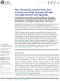 Cover page: The microbiota protects from viral-induced neurologic damage through microglia-intrinsic TLR signaling