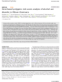 Cover page: Gene-based polygenic risk scores analysis of alcohol use disorder in African Americans