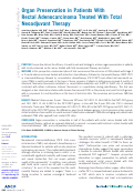 Cover page: Organ Preservation in Patients With Rectal Adenocarcinoma Treated With Total Neoadjuvant Therapy.
