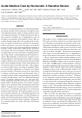 Cover page: Acute Medical Care by Nocturnists: A Narrative Review