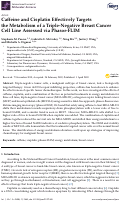 Cover page: Caffeine and Cisplatin Effectively Targets the Metabolism of a Triple-Negative Breast Cancer Cell Line Assessed via Phasor-FLIM