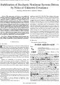 Cover page: Stabilization of Stochastic Nonlinear Systems Driven by Noise of Unknown Covariance