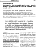 Cover page: Lactobacillus rhamnosus GG-supplemented formula expands butyrate-producing bacterial strains in food allergic infants