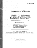 Cover page: THE ELECTRIC CHARGE AND SURFACE PROPERTIES OF INTACT CELLS