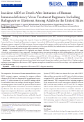 Cover page: Incident AIDS or Death After Initiation of Human Immunodeficiency Virus Treatment Regimens Including Raltegravir or Efavirenz Among Adults in the United States.