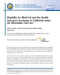 Cover page: Eligibility for Medi-Cal and the Health Insurance Exchange in California under the Affordable Care Act