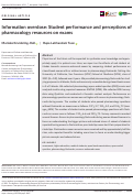 Cover page: Information overdose: Student performance and perceptions of pharmacology resources on exams