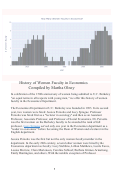 Cover page: History of Women Faculty in Economics