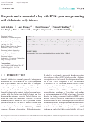 Cover page: Diagnosis and treatment of a boy with IPEX syndrome presenting with diabetes in early infancy.