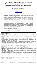 Cover page: Quantitative differential phase contrast imaging in an LED array microscope