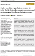 Cover page: On the use of the reproduction number for SARS‐CoV‐2: Estimation, misinterpretations and relationships with other ecological measures