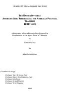 Cover page: The nation invisible : American civil religion and the American political tradition 1838- 1925