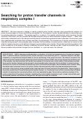 Cover page: Searching for proton transfer channels in respiratory complex I