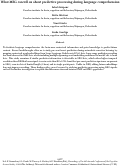 Cover page: What MEG can tell us about predictive processing during language comprehension