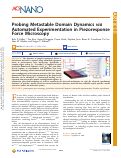 Cover page: Probing Metastable Domain Dynamics via Automated Experimentation in Piezoresponse Force Microscopy