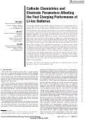 Cover page: Cathode Chemistries and Electrode Parameters Affecting the Fast Charging Performance of Li-Ion Batteries