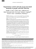 Cover page of Hypertension control and risk of age-associated dementia in people with HIV infection.