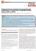 Cover page: Temporal trend of opioid and nonopioid pain medications: results from a national in-home survey, 2001 to 2018