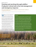 Cover page: Farming and ranching through wildfire: Producers' critical role in fire risk management and emergency response