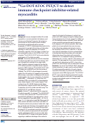 Cover page: 68Ga-DOTATOC PET/CT to detect immune checkpoint inhibitor-related myocarditis.