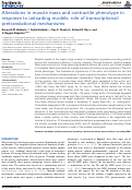 Cover page: Alterations in muscle mass and contractile phenotype in response to unloading models: role of transcriptional/pretranslational mechanisms
