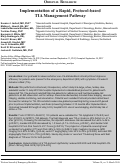 Cover page: Implementation of a Rapid, Protocol-based TIA Management Pathway