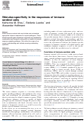 Cover page: Stimulus-specificity in the responses of immune sentinel cells